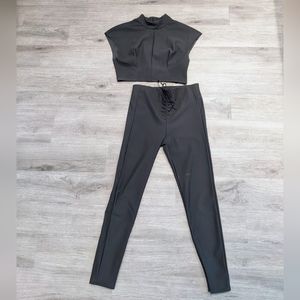 Zara Gray crop top/matching pants
